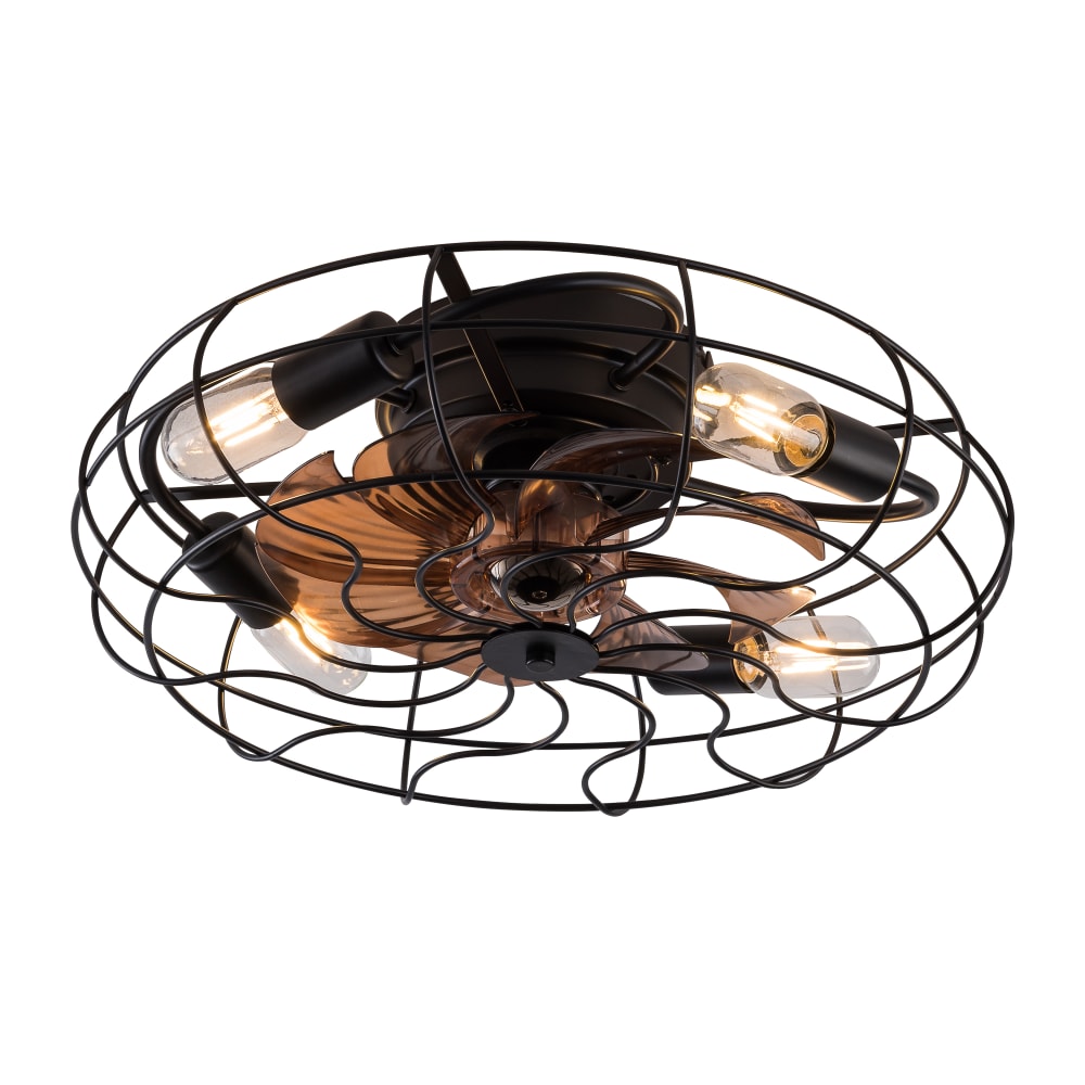 Leiser Käfig-Deckenventilator aus Eisen Schwarz Braun 50 cm -