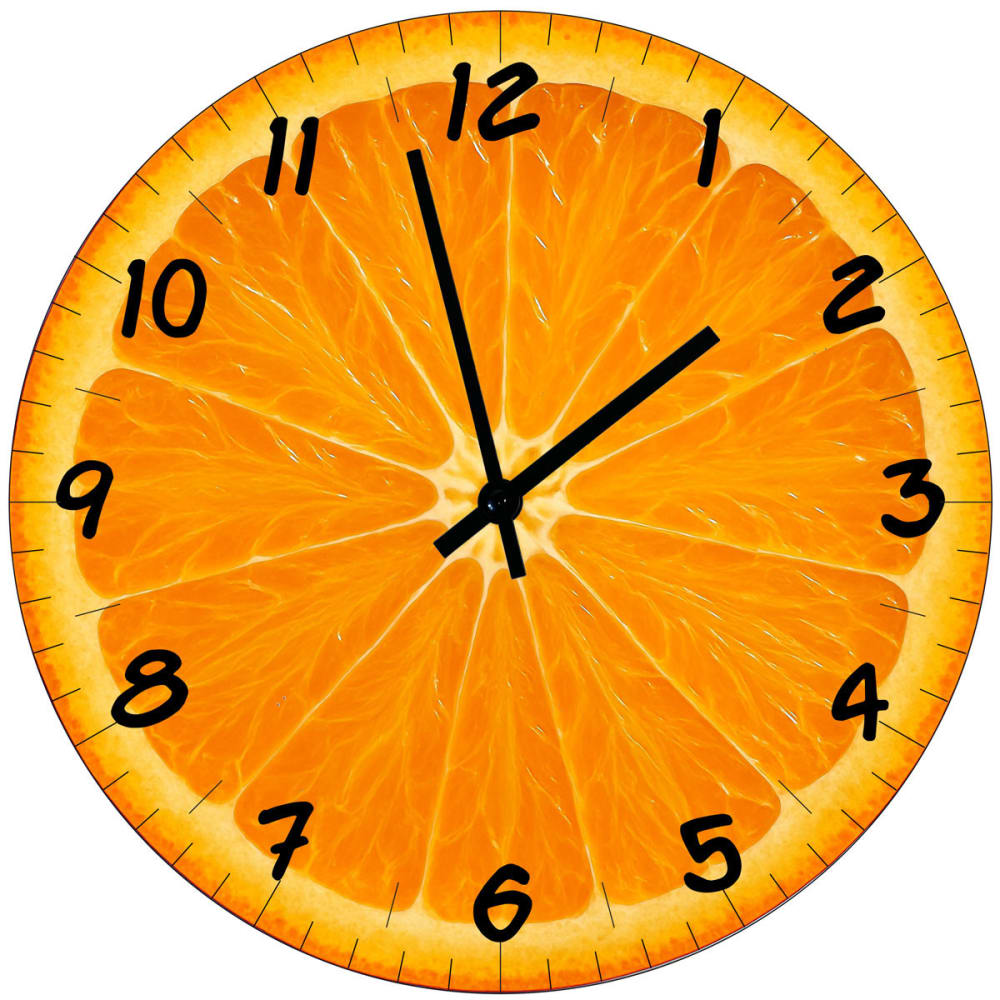 Horloge en verre tranche d orange d29