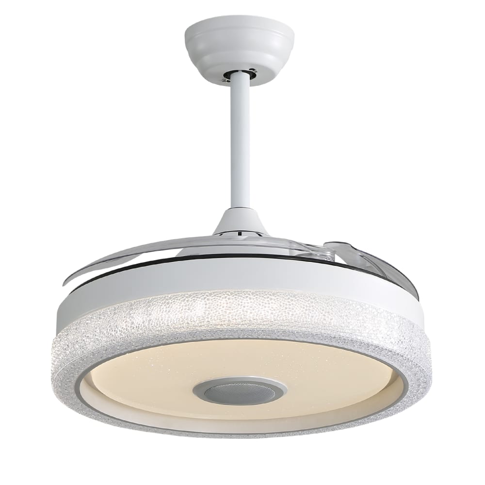 Ventilateur de plafond silencieux en fer et ABS blanc 107 cm — vue 3