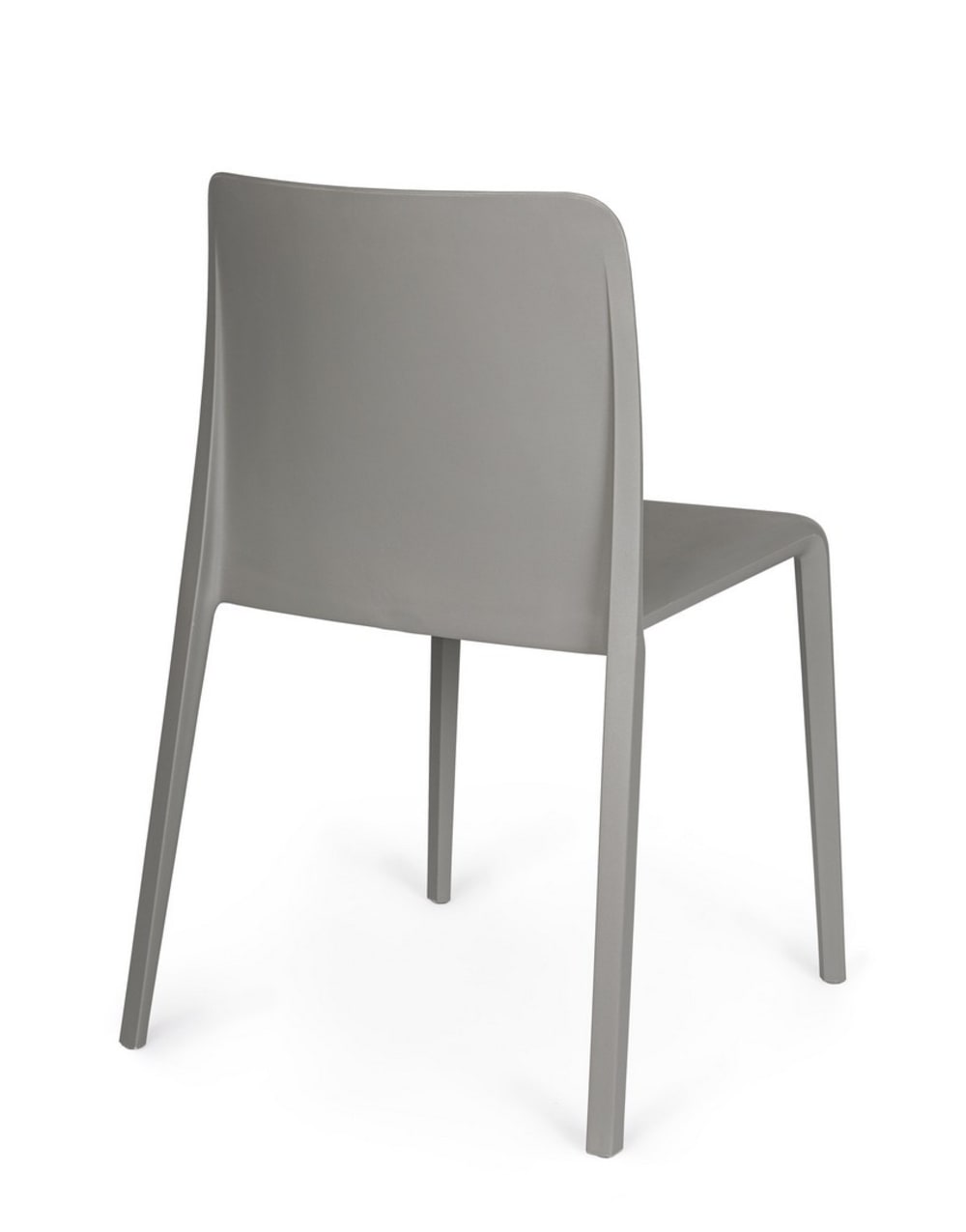Set aus 2 Esszimmerstühlen aus Stahl und grauem Polypropylen -