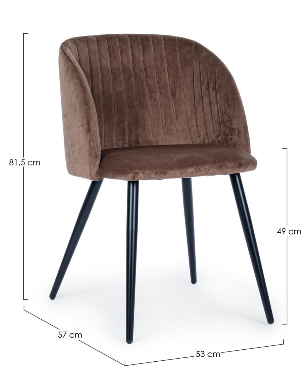 4er-Set Esszimmerstühle aus Kunstfaser, braun - Maisons Du Monde