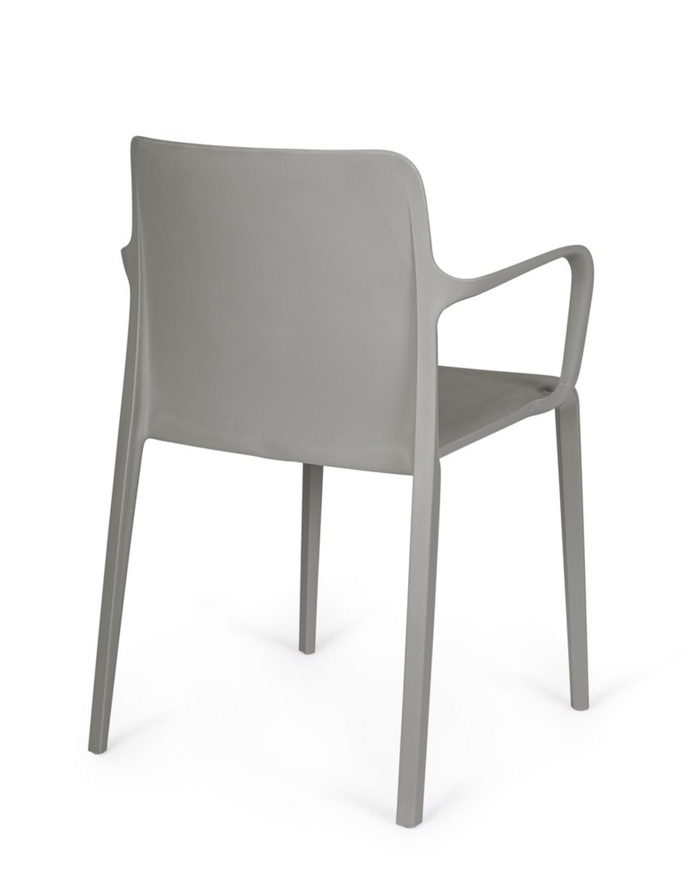Set aus 2 Esszimmerstühlen aus Stahl und grauem Polypropylen -