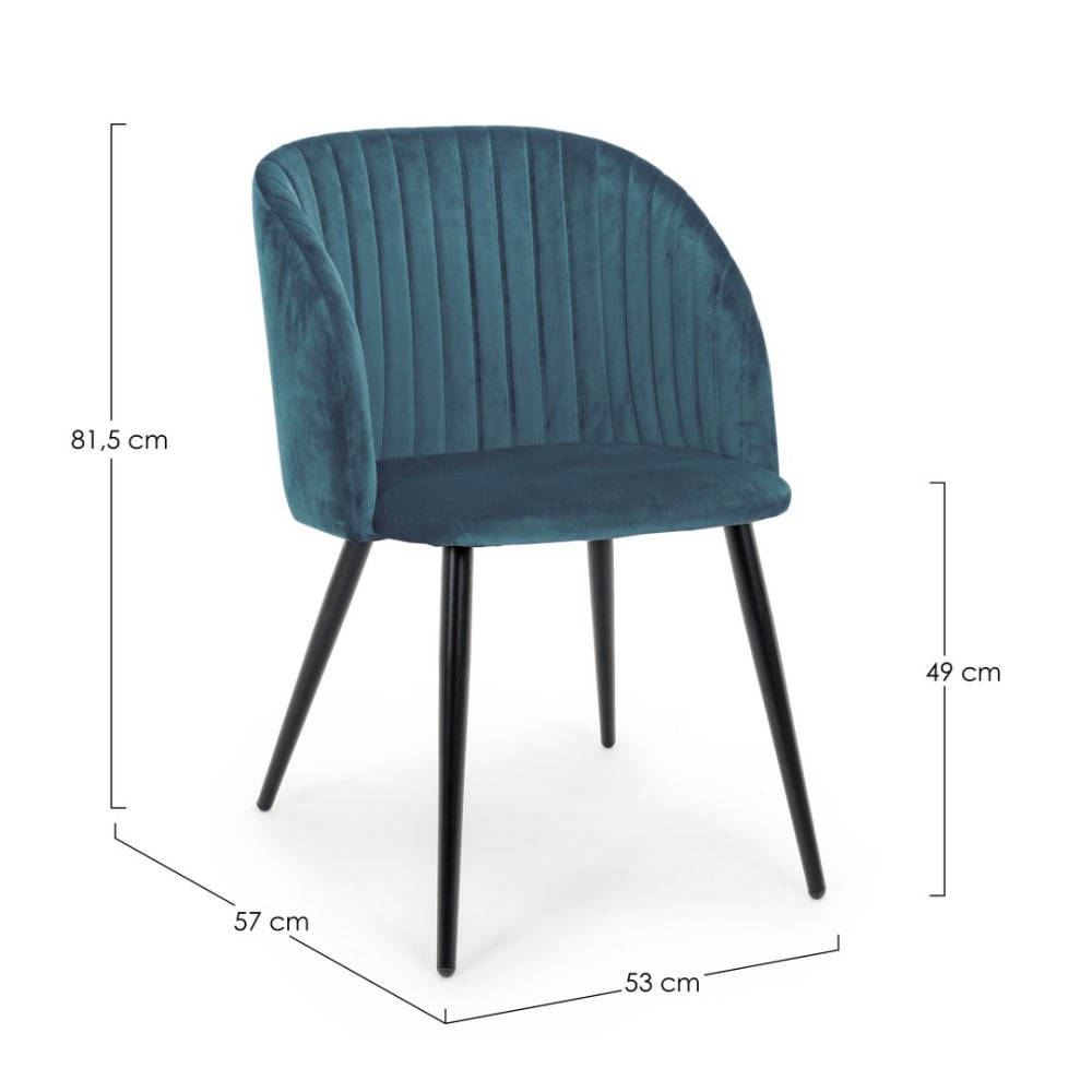 Set mit 2 Esszimmerstühlen aus Kunstfaser, blau - Maisons Du