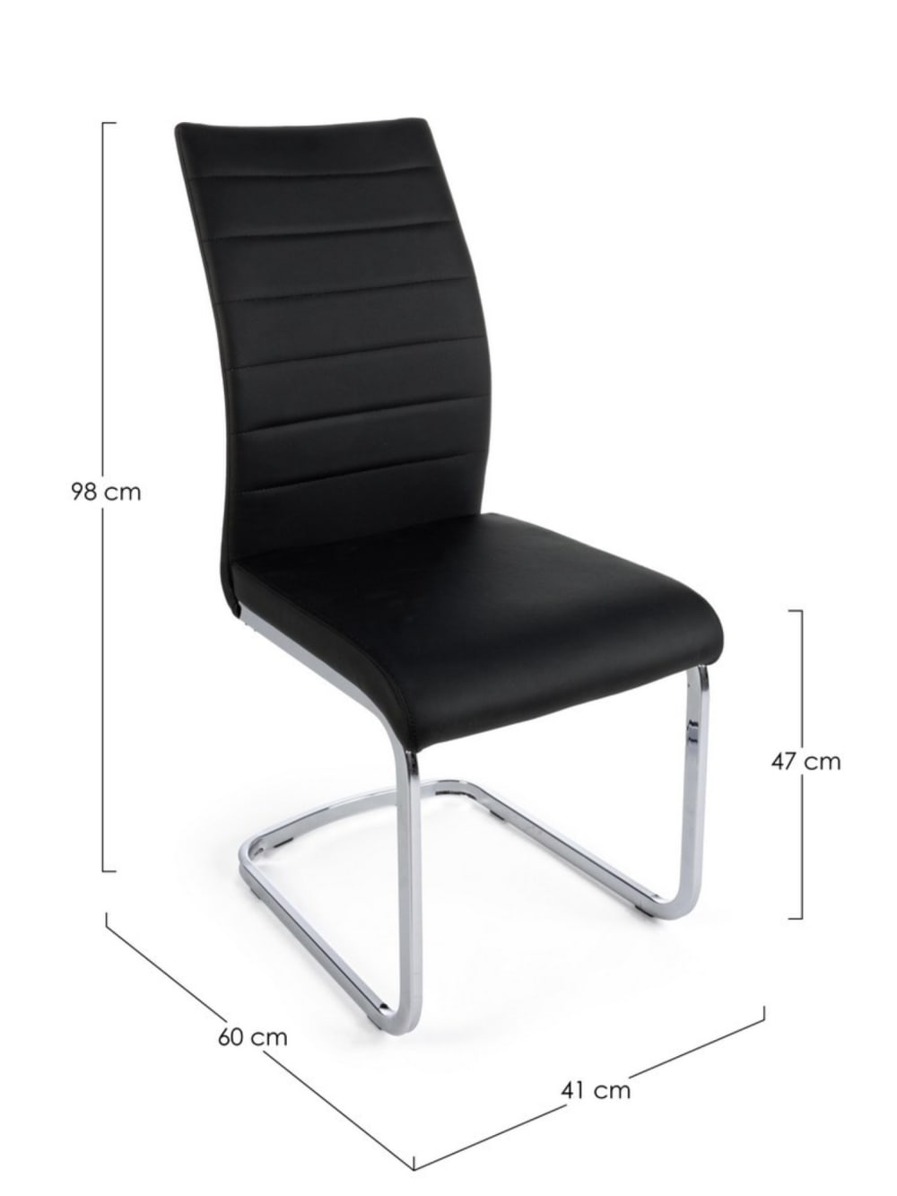 Ensemble de 2 chaises de salle à manger en similicuir noir