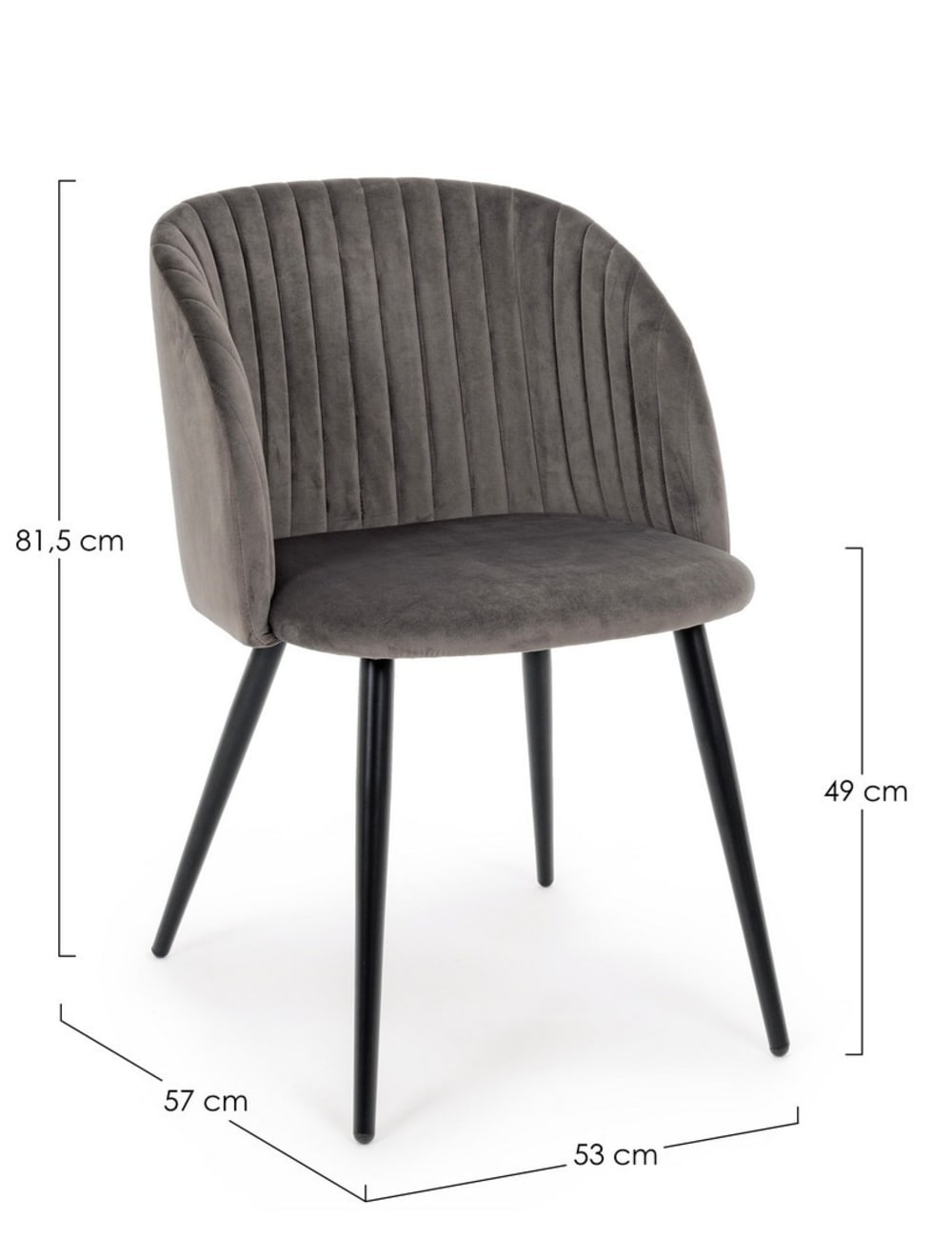 Ensemble de 2 chaises de salle à manger en fibre synthétique, grises