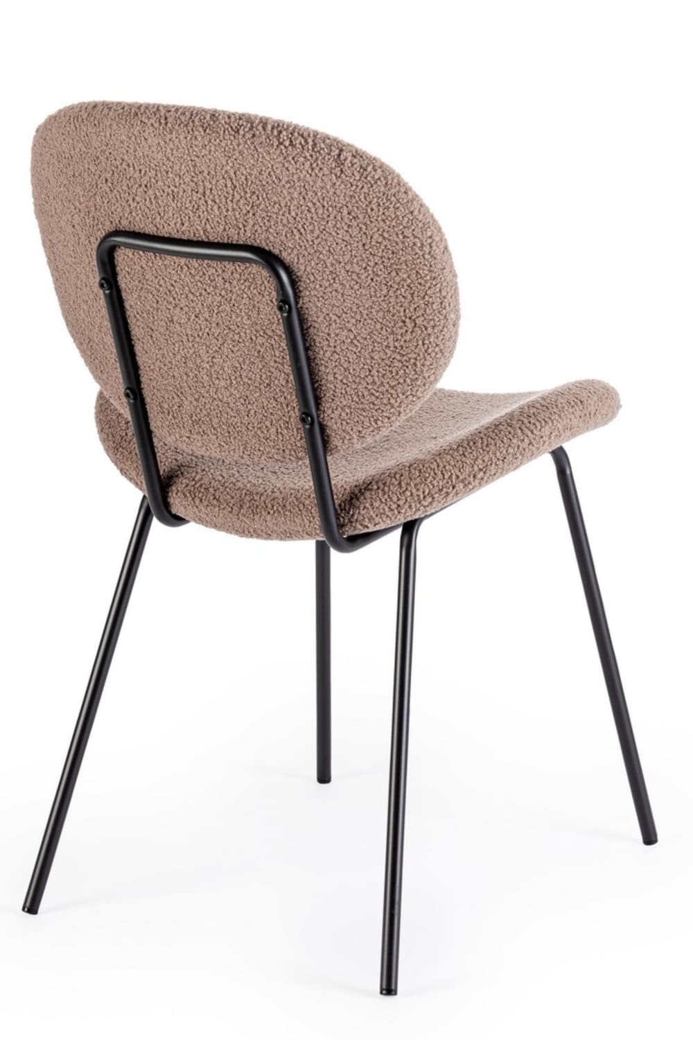 Ensemble de 2 chaises de salle à manger en fibres synthétiques, marron