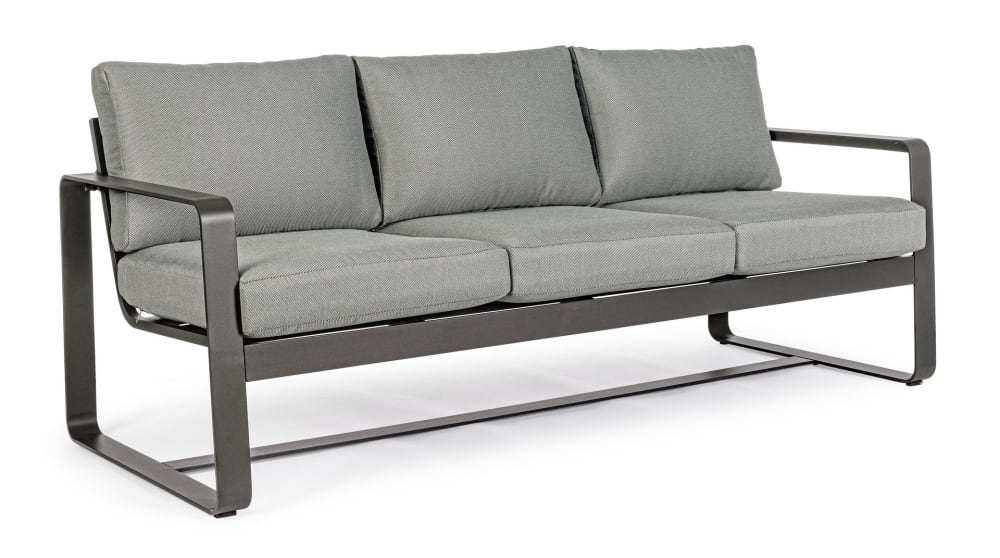 Canapé 3 places en aluminium - anthracite