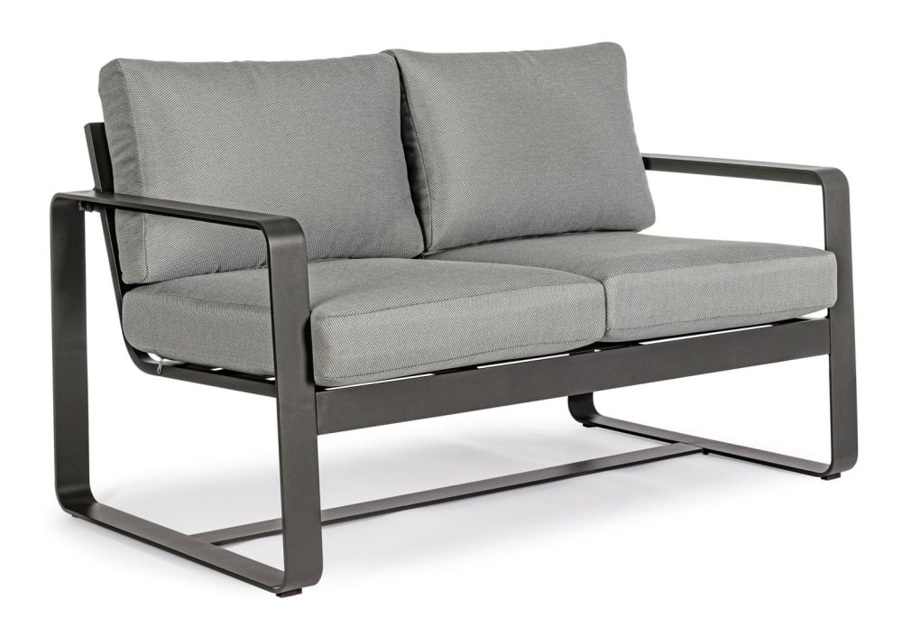 Canapé 2 places en aluminium - anthracite