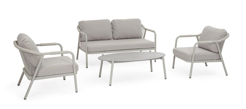 Salon en aluminium avec - corde gris