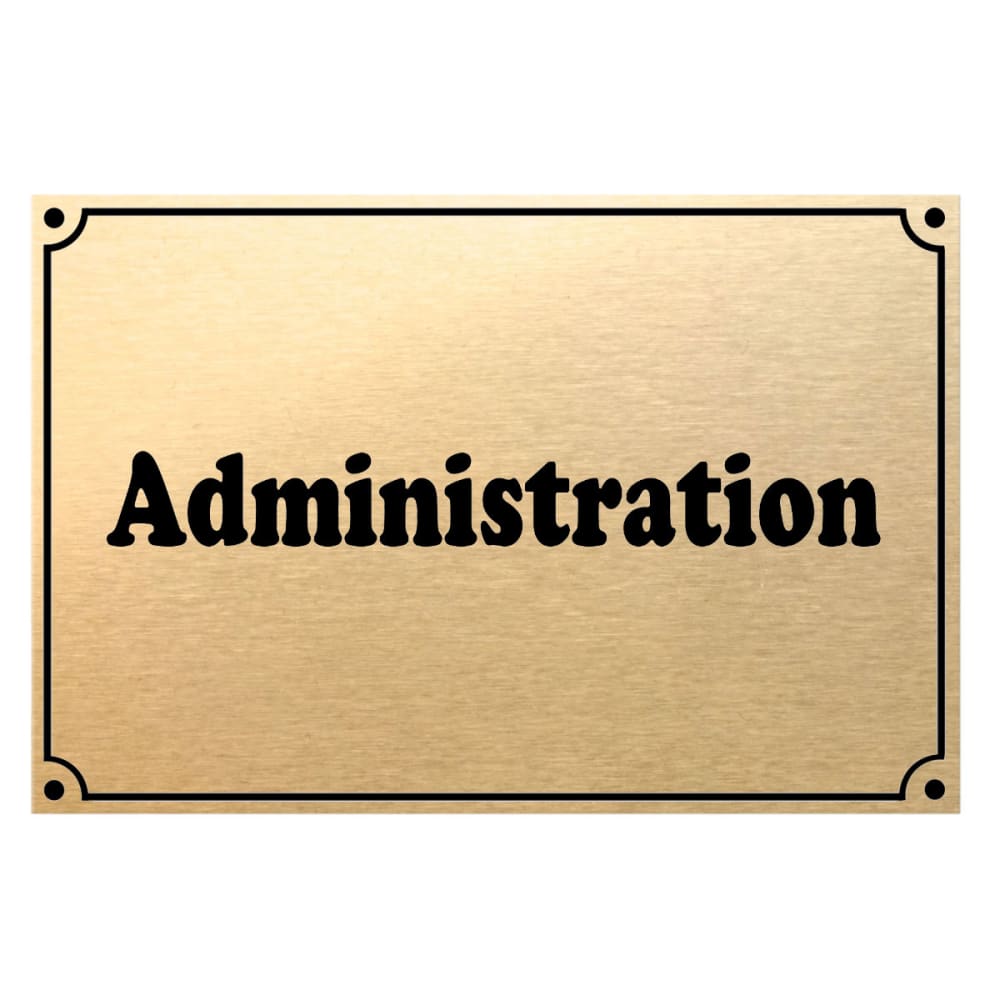 Plaque de porte métal or administration Plaque de porte métal or administration
