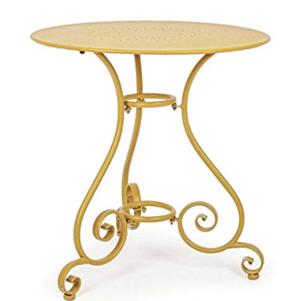 Table en acier, finition - jaune