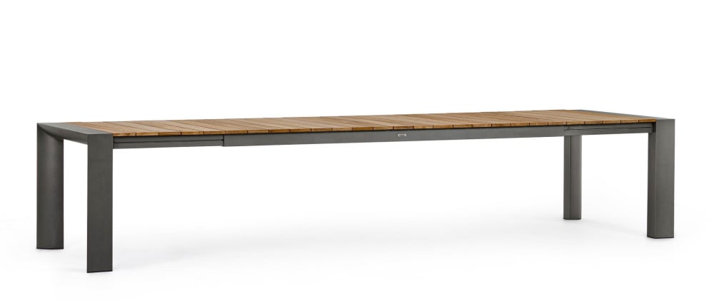 Table en aluminium avec - teck