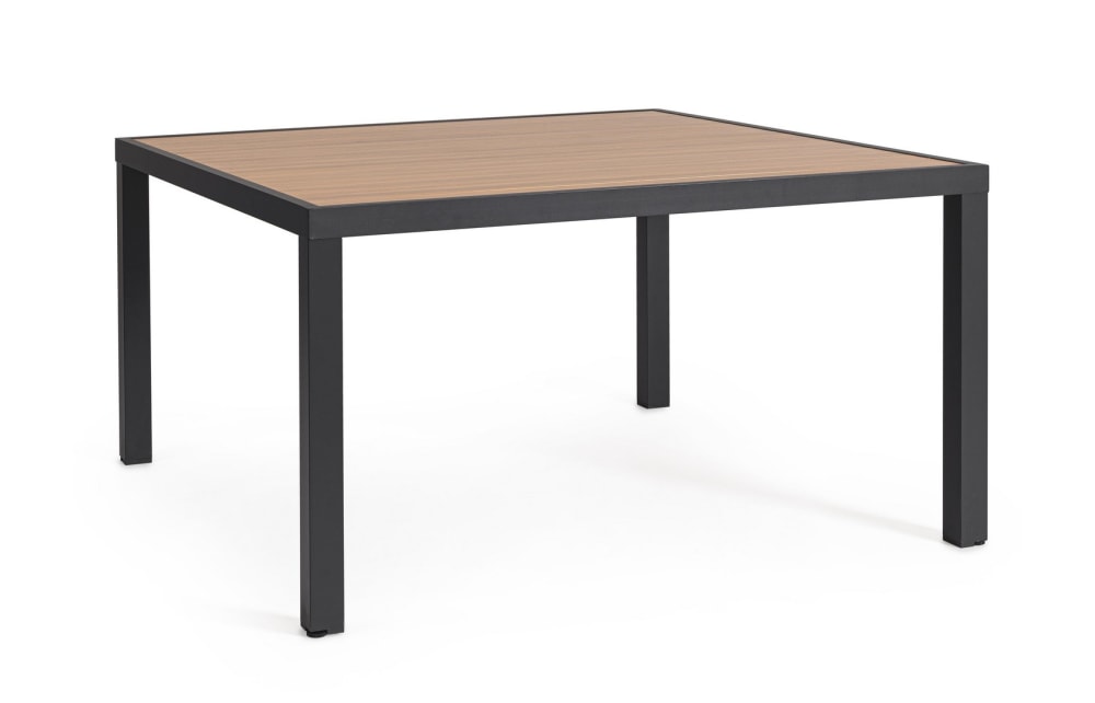Table en aluminium anthracite - effet bois