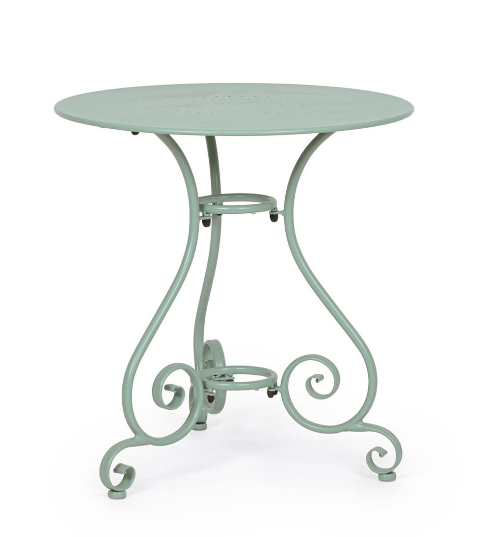 Table en acier, finition - verte