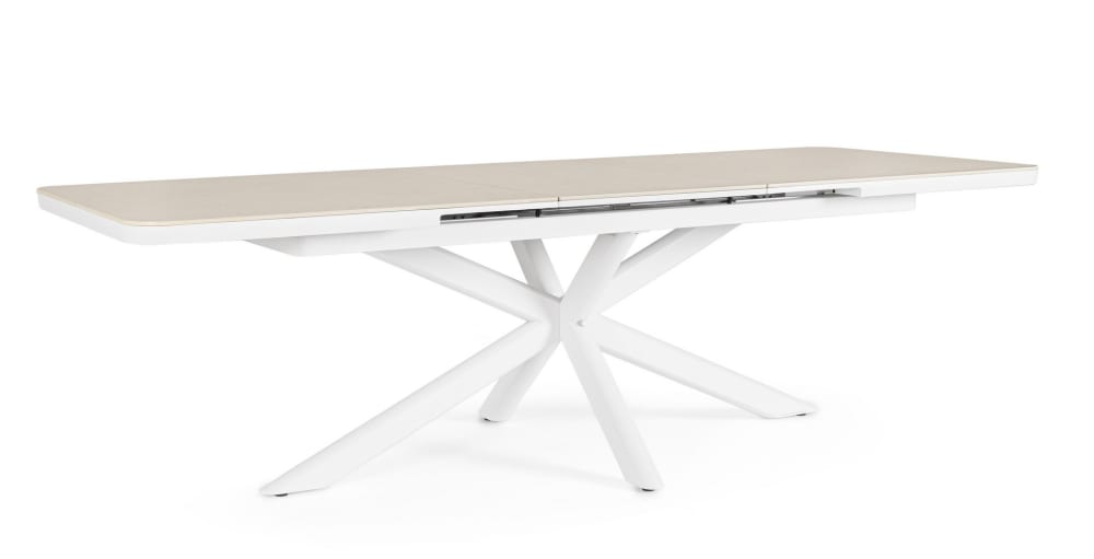 Table en aluminium 200-260x100 - blanche