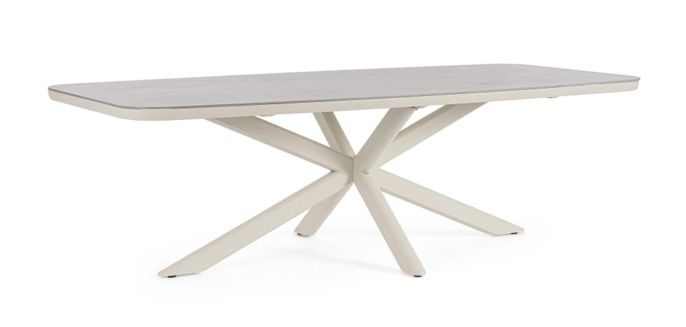 Table en aluminium avec - pierre