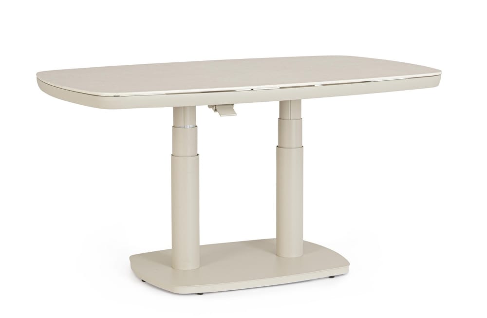 table en aluminium 135x83x51/72 - beige clair
