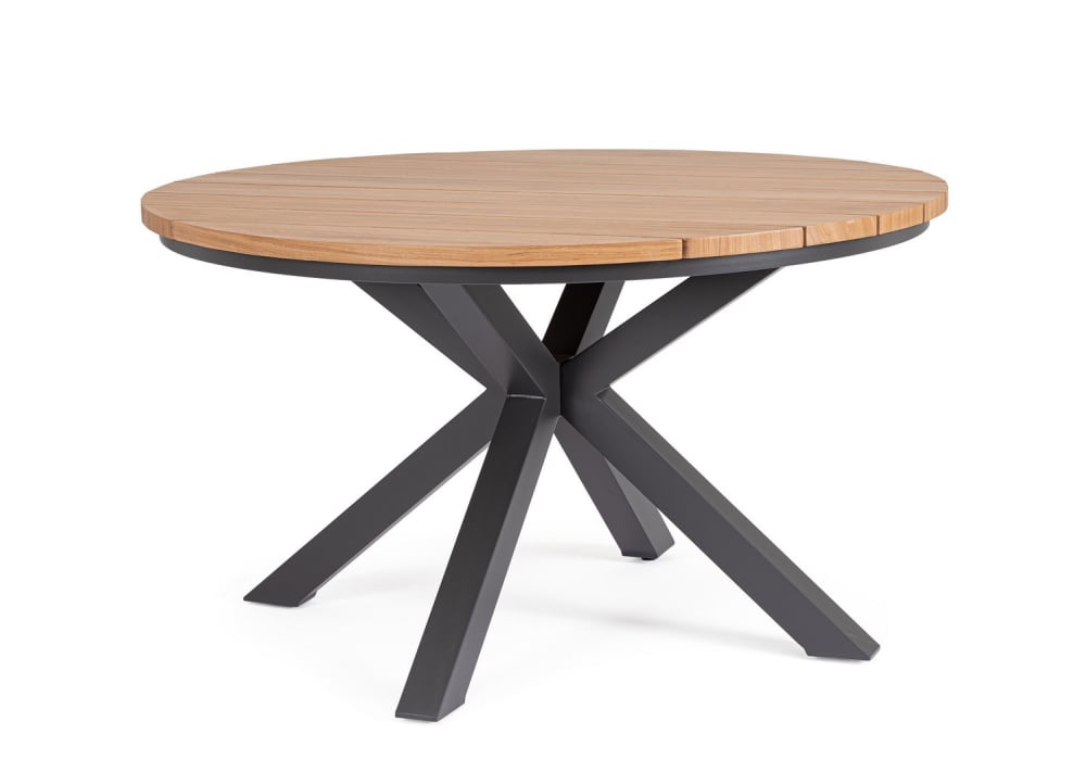 Table en aluminium anthracite - effet bois