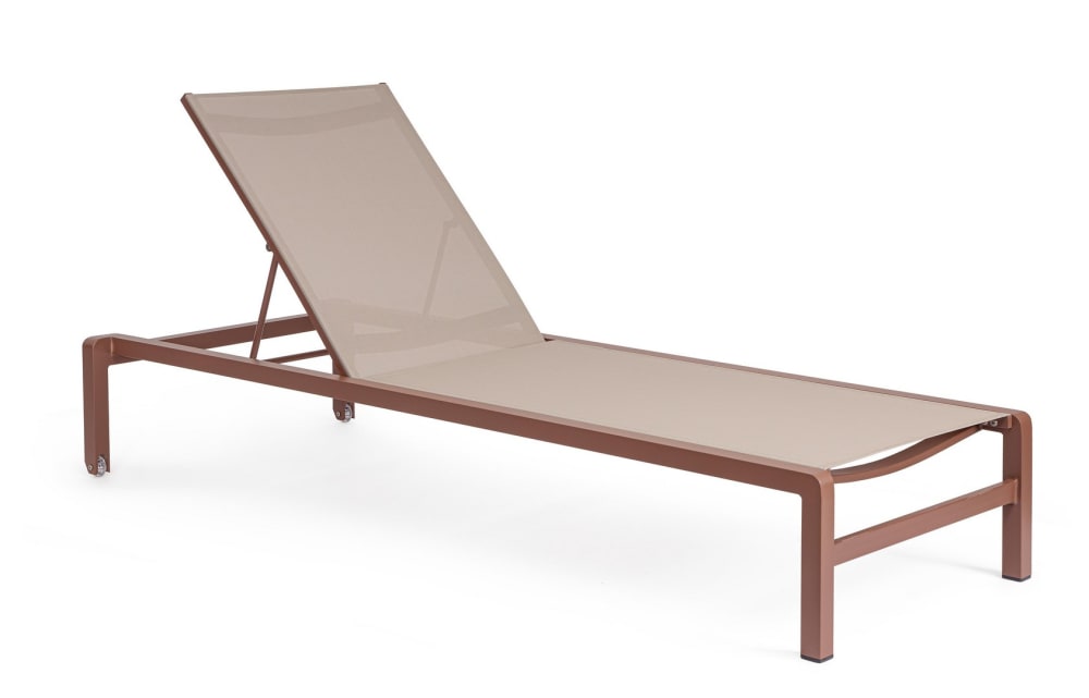 Bain de soleil rouge en aluminium avec roulettes Bain de soleil rouge en aluminium avec roulettes