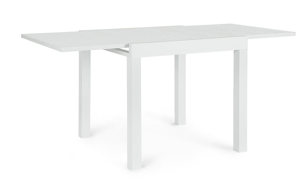 Table en aluminium avec - plateau effet bois
