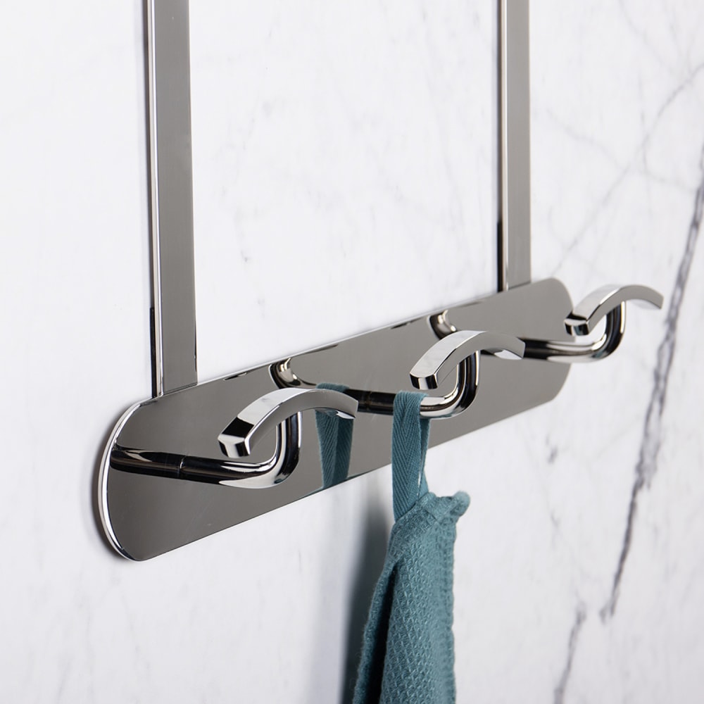 Patère overdoor inox brillante 3 têtes — vue 3