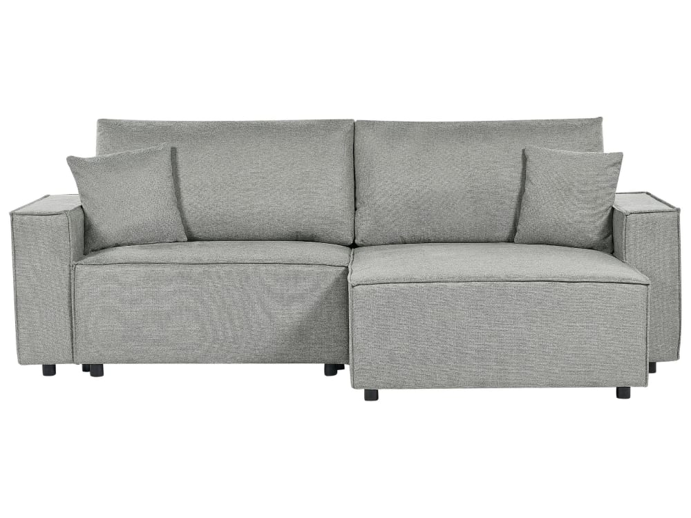 Canapé d'angle en tissu gris 3 personnes Canapé d'angle en tissu gris 3 personnes