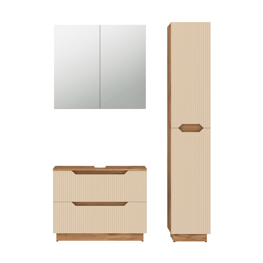 Meubles bain 3 pièces cachemire 80x62.5cm