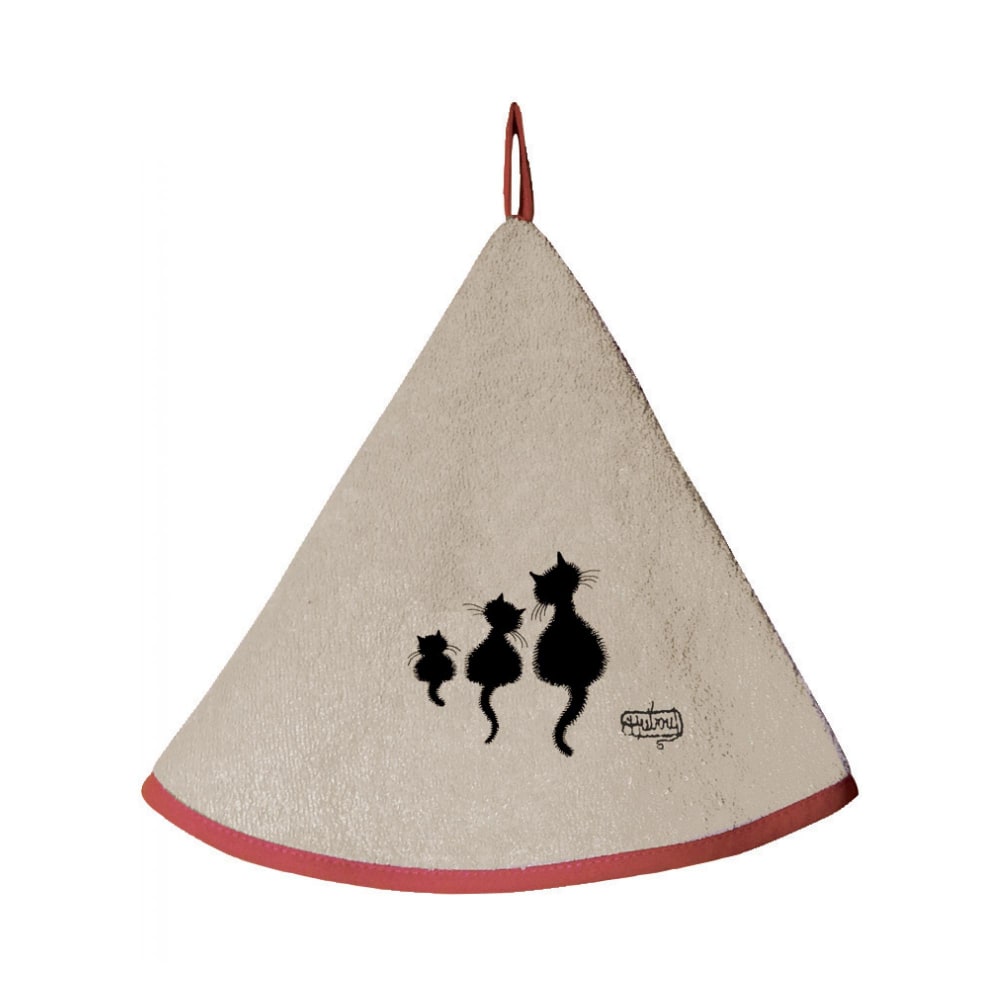Essuie mains 3 chats en coton ficelle diameter 60 cm