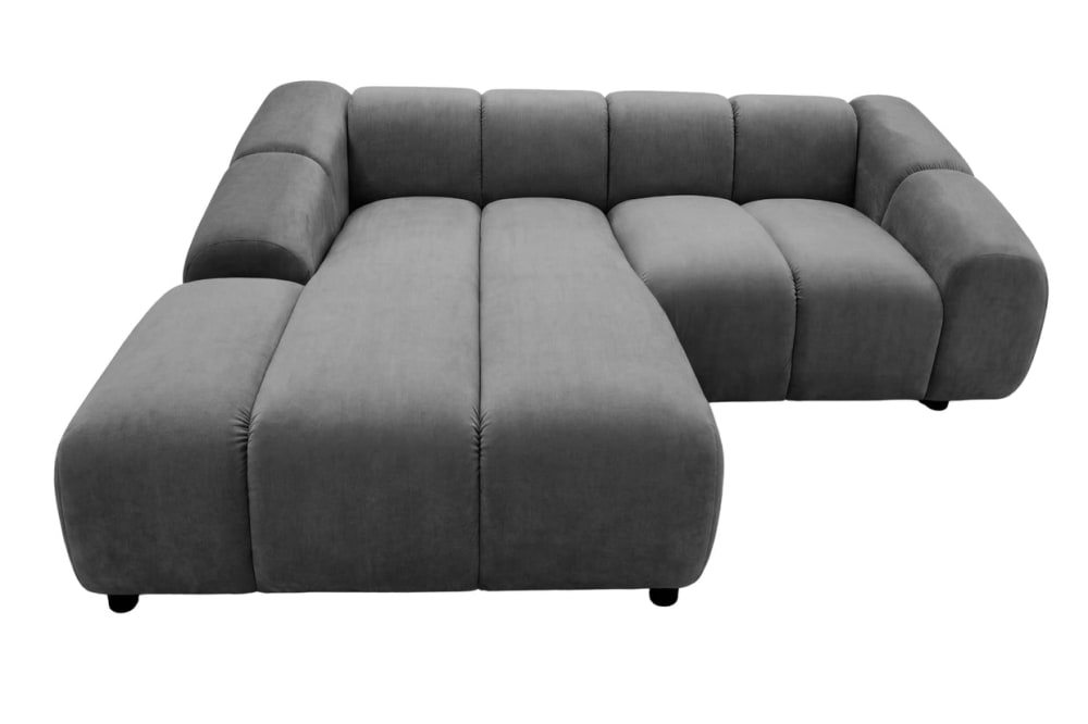 Canapé d'angle tissu - velours gris