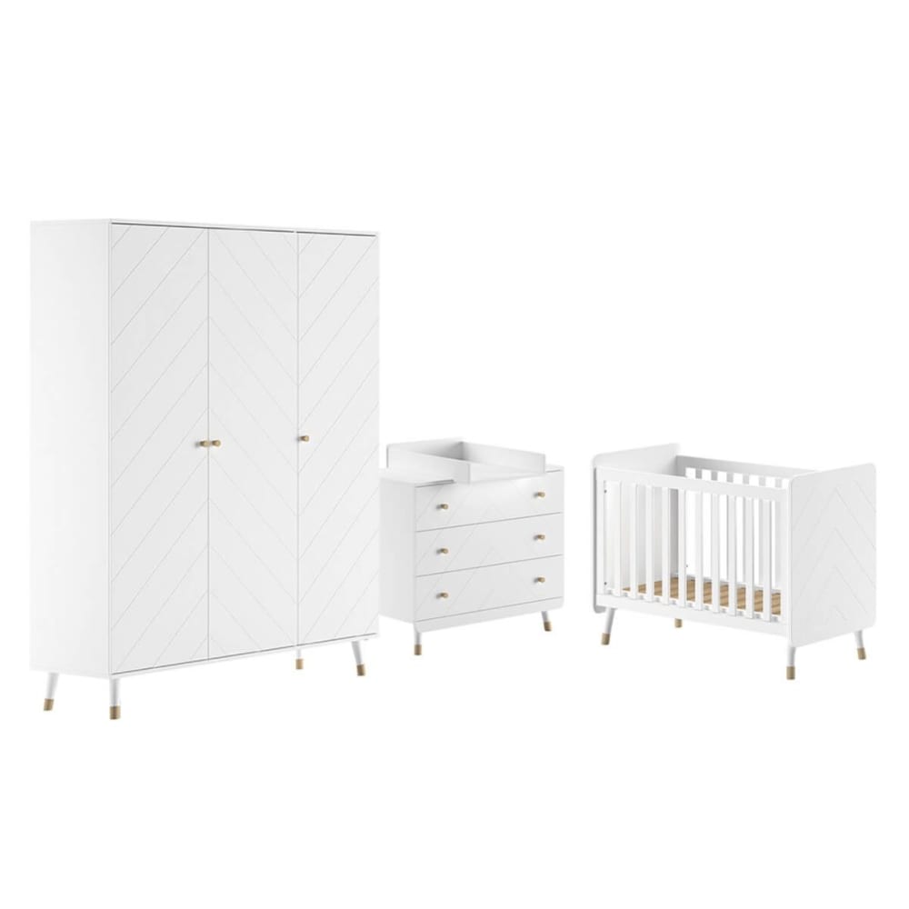 Chambre  avec lit bébé - portes table