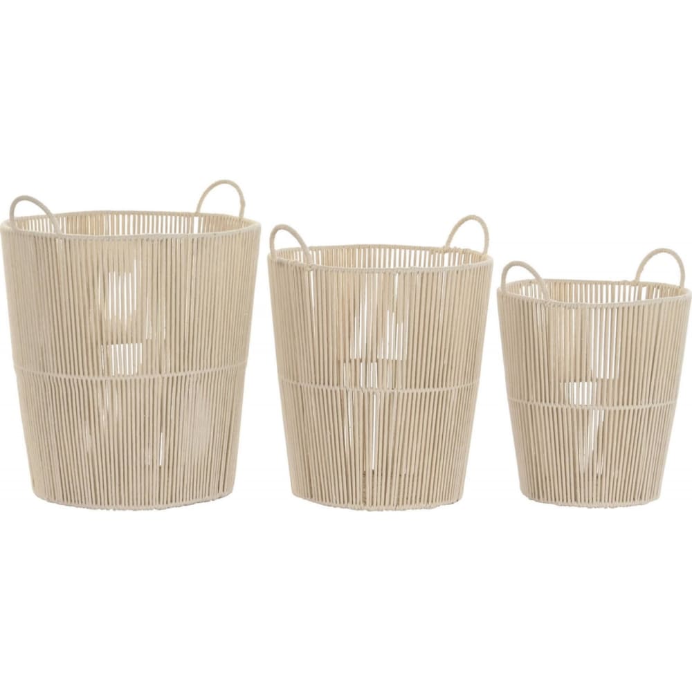 Panier de rangement en coton et métal basicos (lot de 3) — vue 3