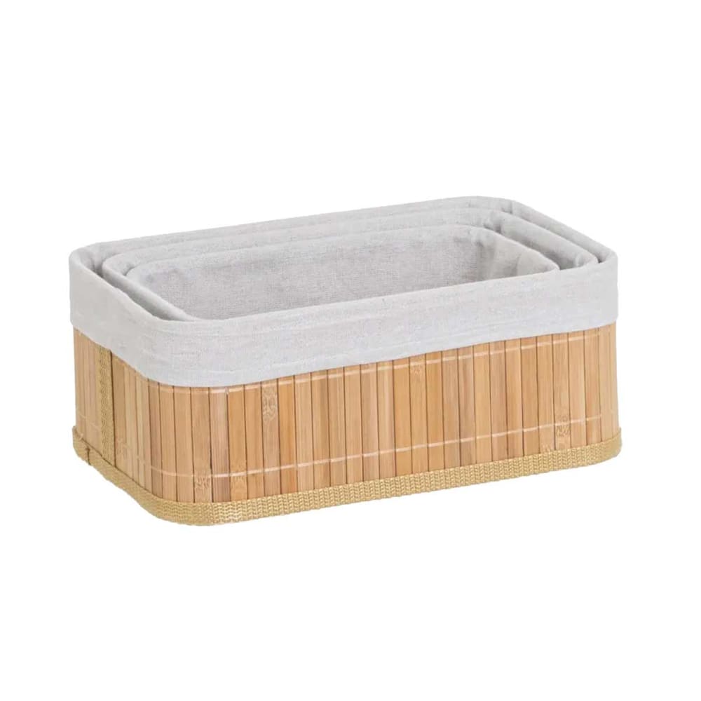 Lot de 3 panières de rangement en bambou