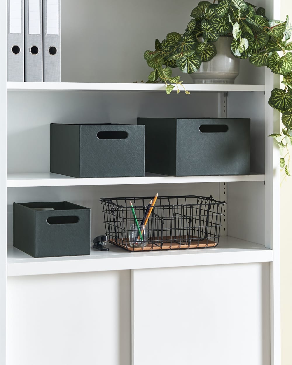Lot de 3 boîtes cuir pu gris graphite — vue 3