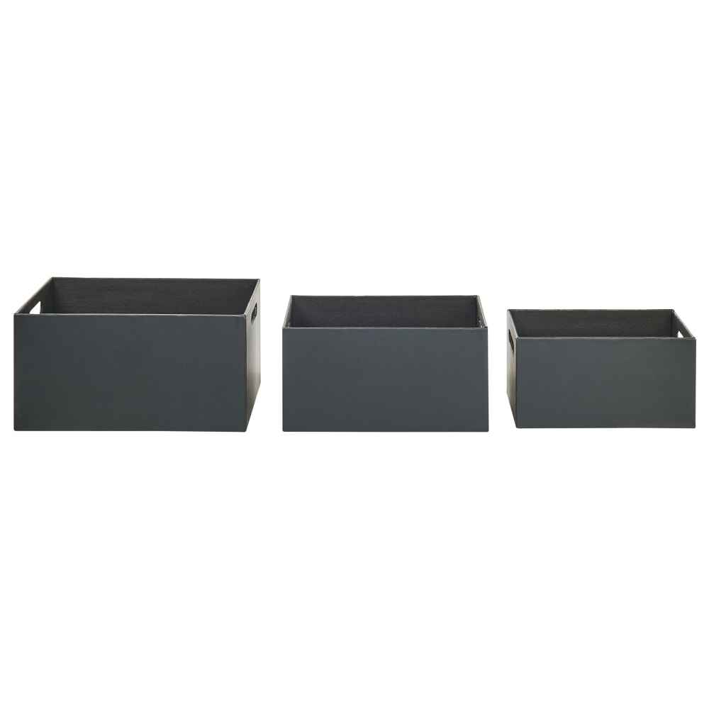 Lot de 3 boîtes cuir pu gris graphite — vue 4