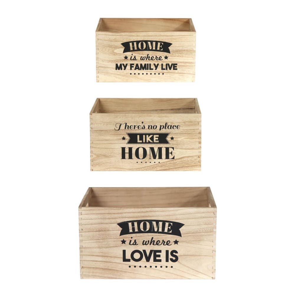 Lot de 3 cagettes gigognes naturelles