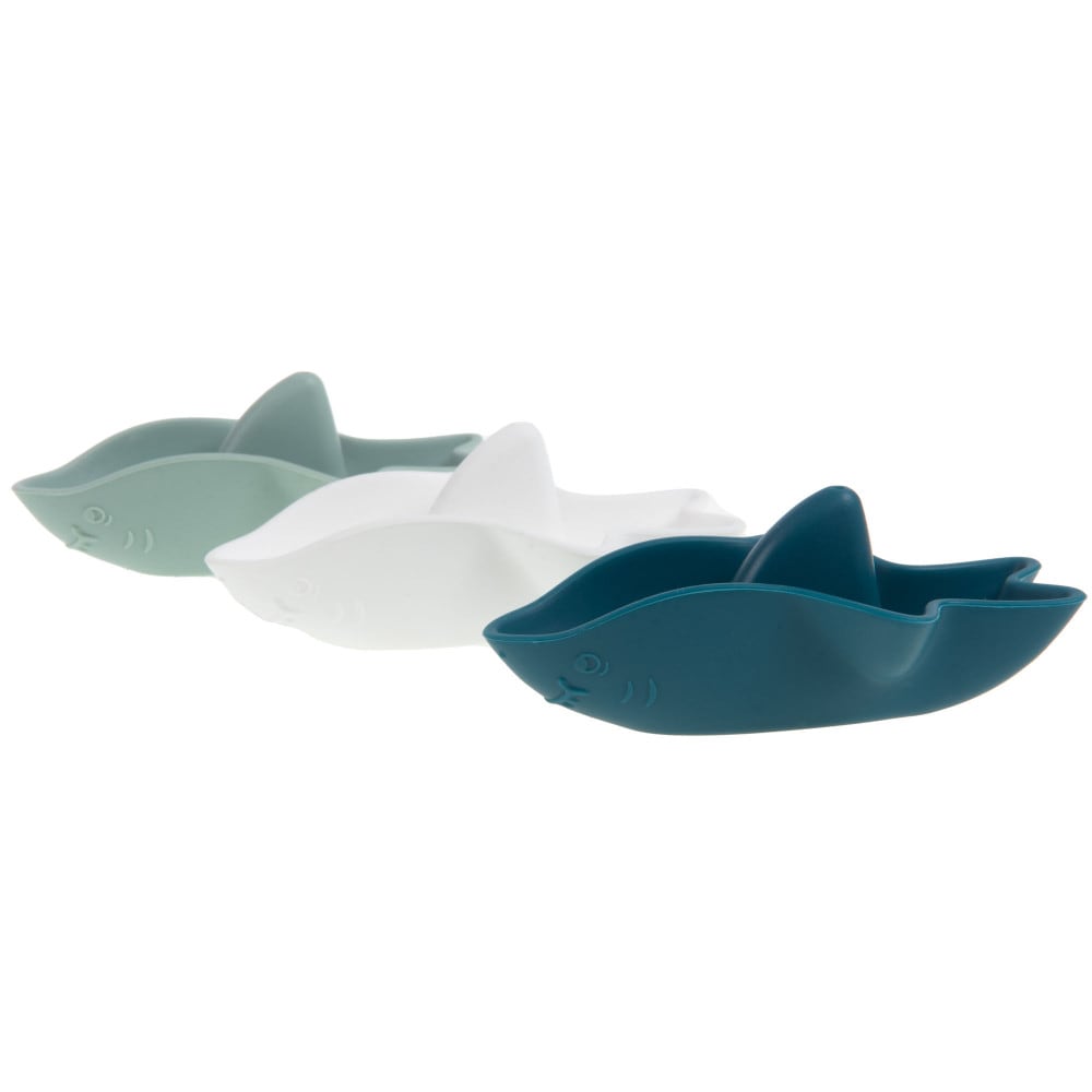 Amadeus Les Petits - Lot de 3 jouets bain requins multicolores en silicone