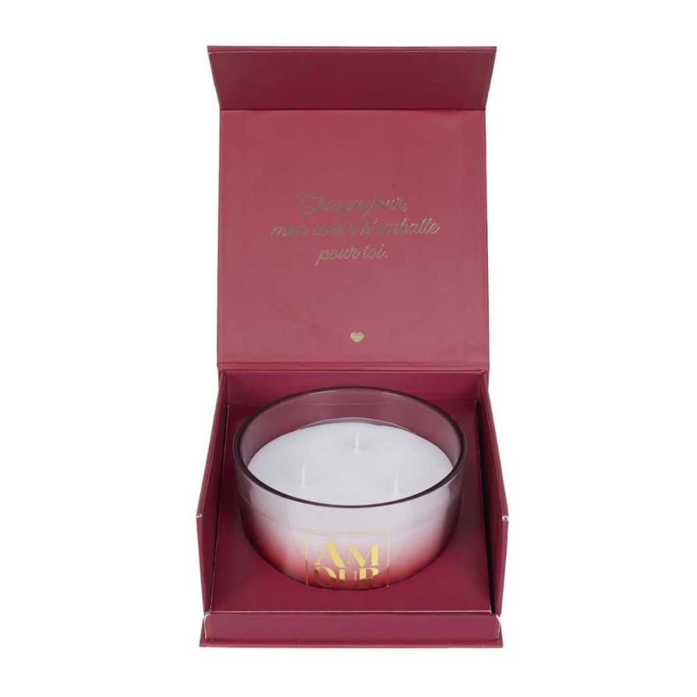 Coffret cadeau bougie 3 mèches senteur rêve poudré collection amour