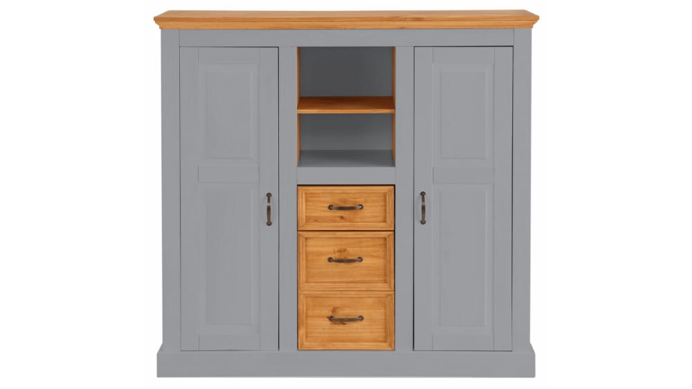 Buffet 2 portes 3 tiroirs gris Buffet 2 portes 3 tiroirs gris