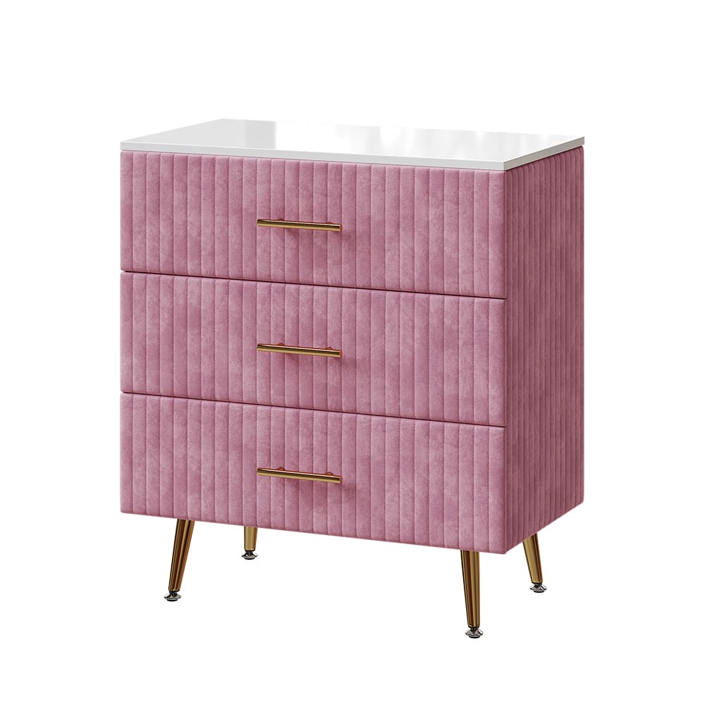 Commode avec 3 tiroirs - rose