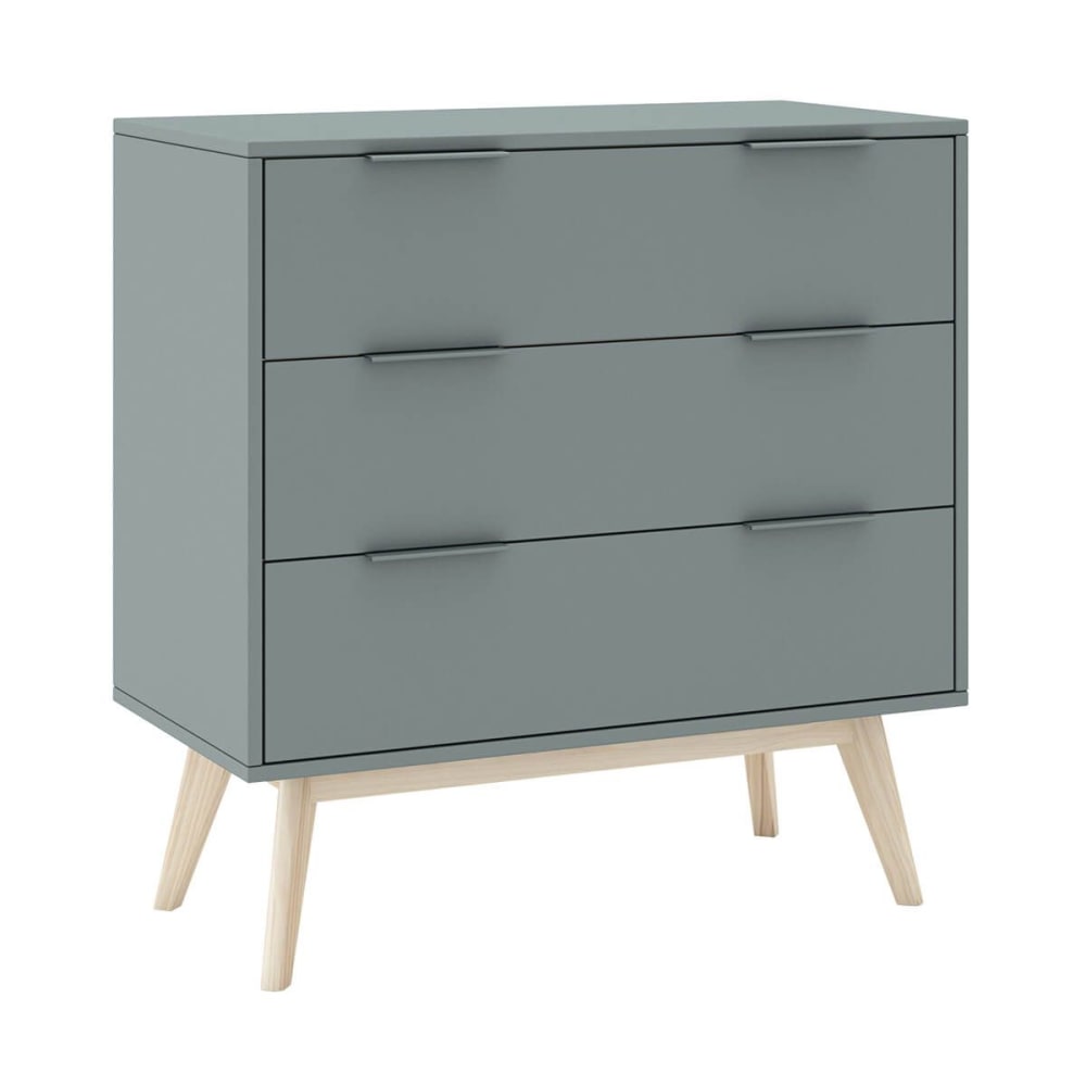 Commode  3 tiroirs scandinave - vert