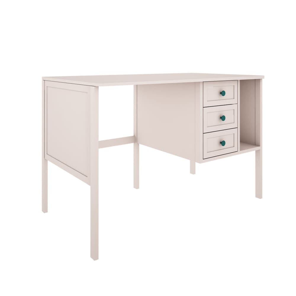 Bureau 3 tiroirs - cachemire panneaux stratifiés beige Bureau 3 tiroirs - cachemire panneaux stratifiés beige