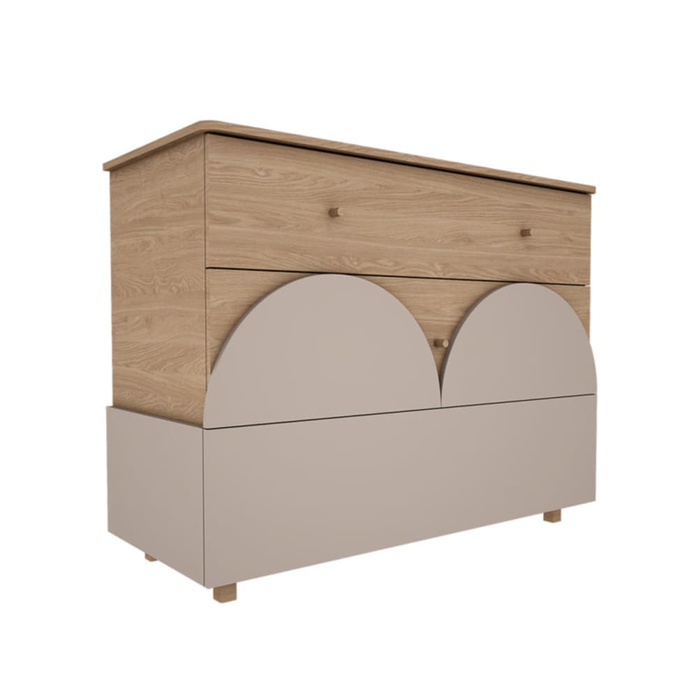Commode 3 tiroirs - cachemire panneaux stratifiés beige Commode 3 tiroirs - cachemire panneaux stratifiés beige