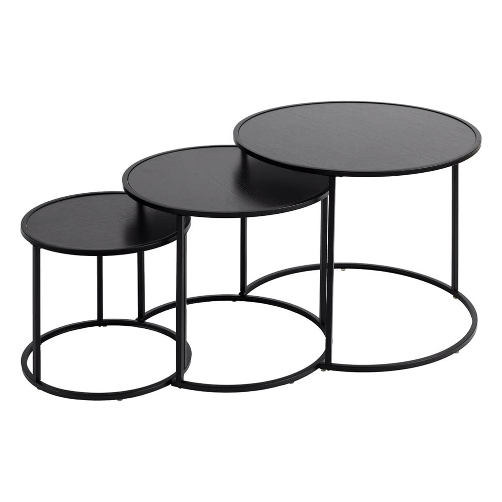 Lot de 3 tables basses - rondes