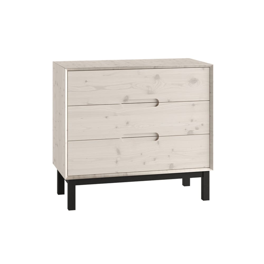 Commode 3 tiroirs bois de pin blanc