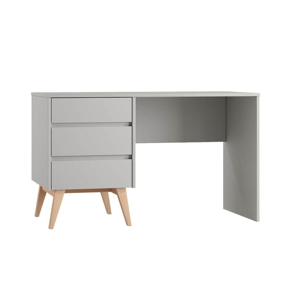 Bureau 3 tiroirs panneaux mdf et stratifiés gris Bureau 3 tiroirs panneaux mdf et stratifiés gris