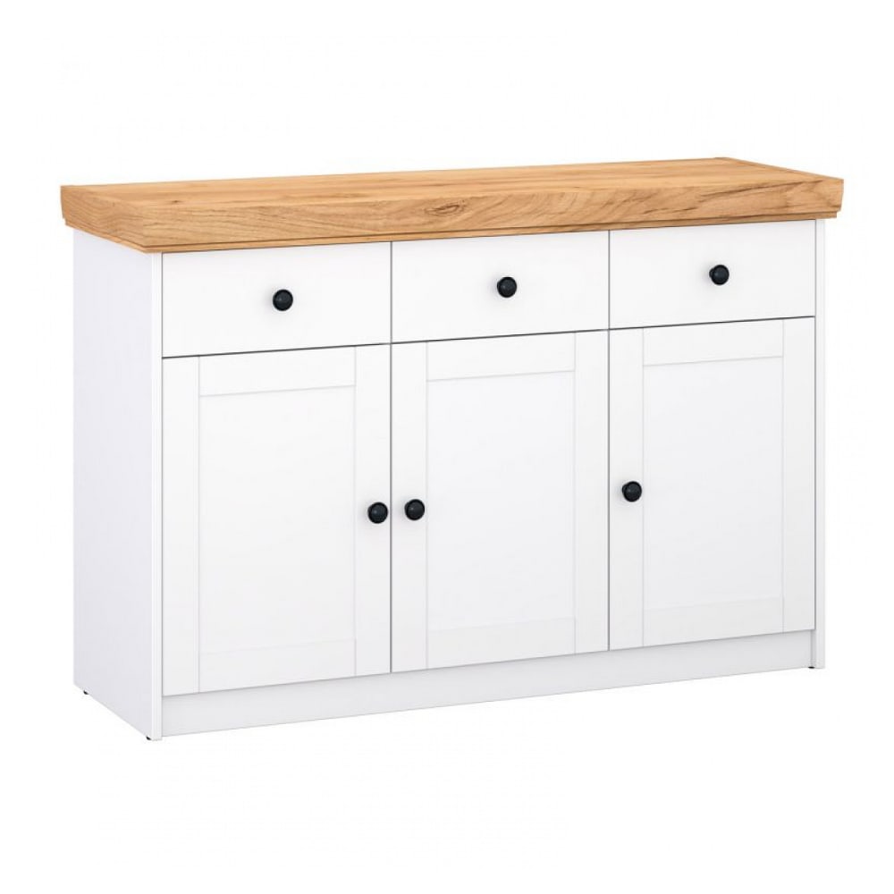 Commode en bois 3 portes blanche