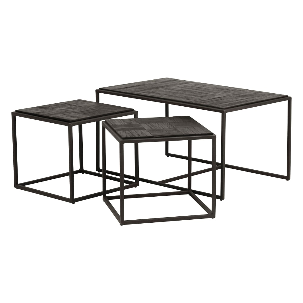 Tables basses gigognes teck recyclé - set de 3 Tables basses gigognes teck recyclé - set de 3