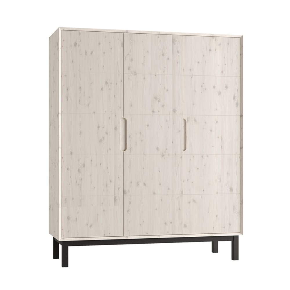 Armoire 3 portes bois de pin blanc