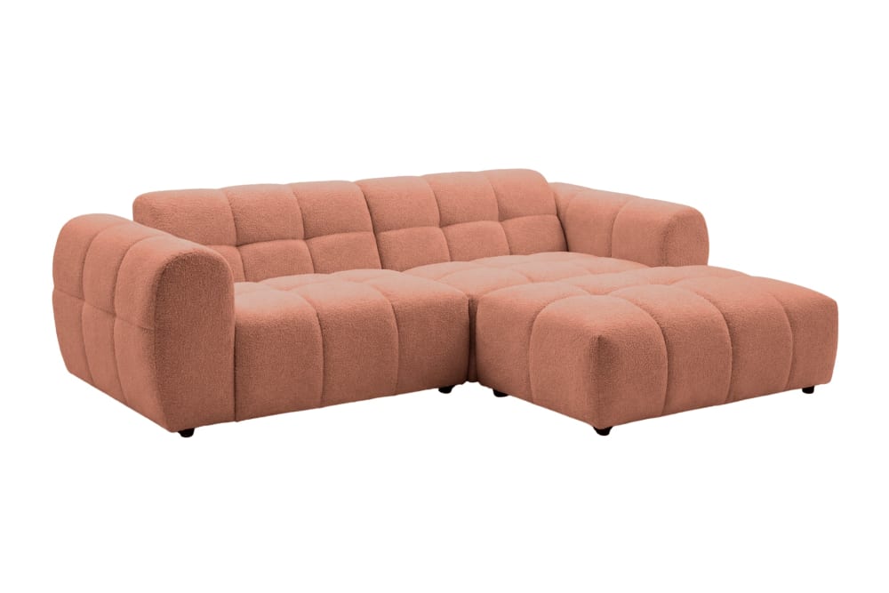 Canapé d'angle tissu - terracotta