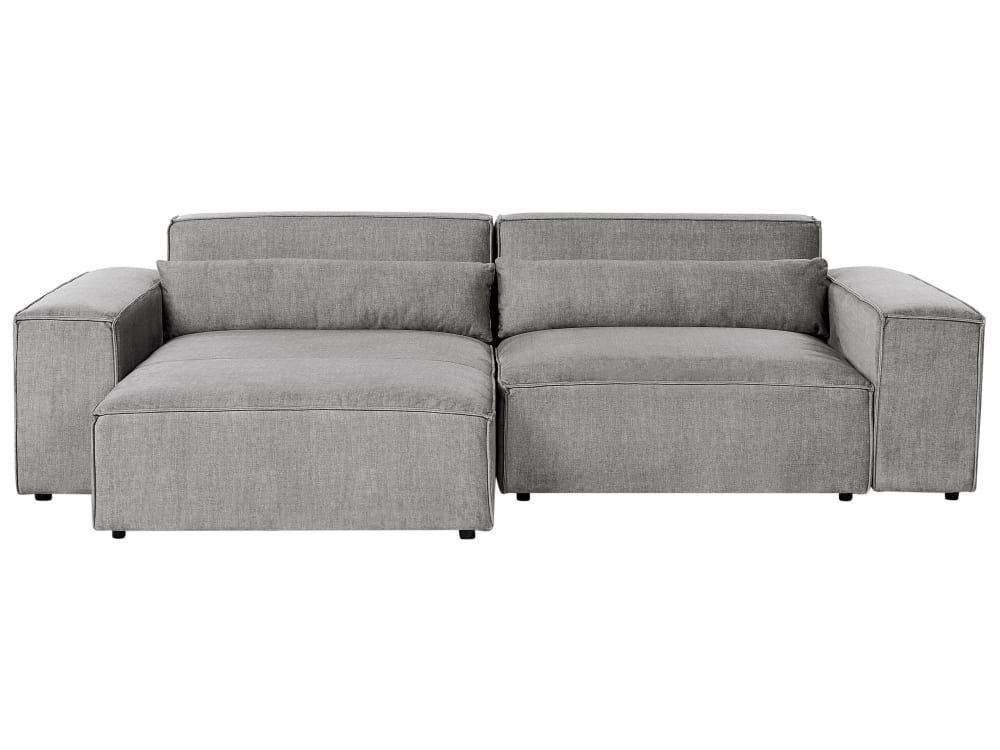 Canapé d'angle 3 personnes en tissu gris Canapé d'angle 3 personnes en tissu gris